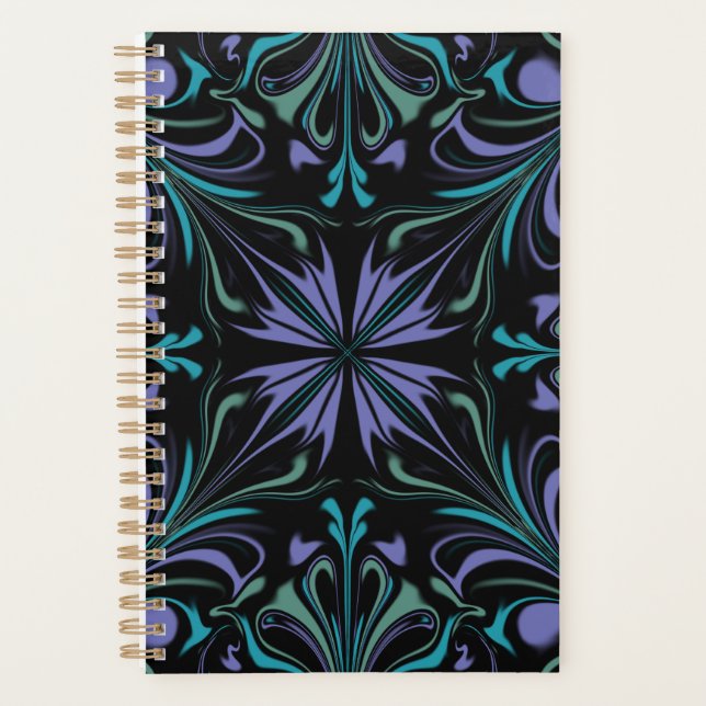 Planejador Semanal Abstrato Roxo Azul (Frente)