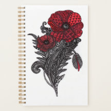 Planejador Semanal de Arte Botânica da Flor de Pap