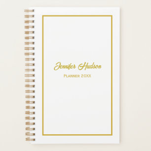 Planejador Semanal Dourado de Chic Minimalista Ele