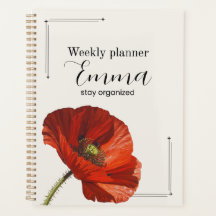 Planejador Semanal Personalizado Papoula Estética 
