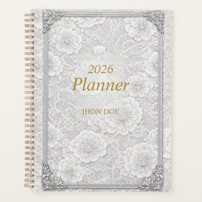 Planejador Simples Florido Com Moldura (Frente)