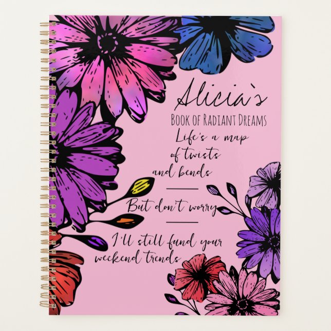 Planejador Sonhos Florais para Filhas (Frente)