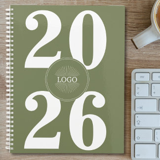 Planejador Verde do Logotipo Branco 2026