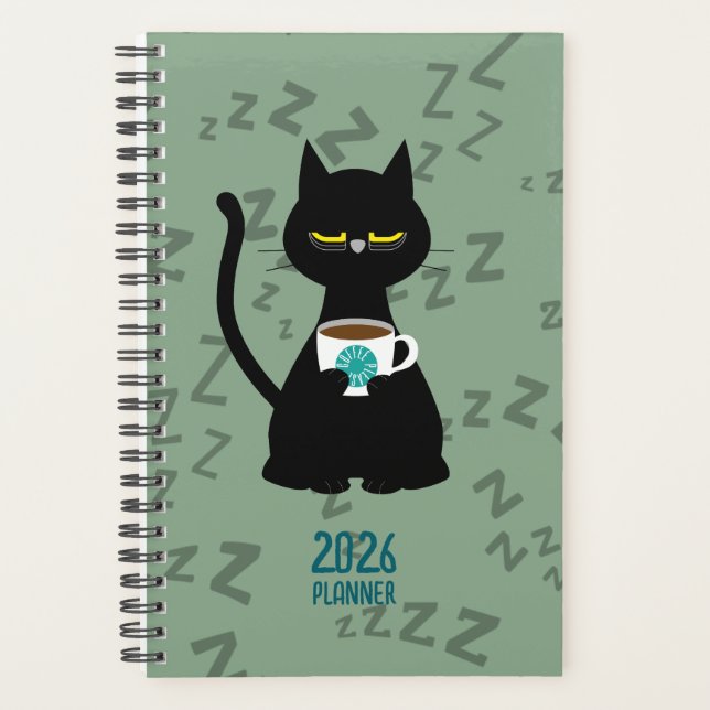 Planejador YAAAWN Gato Sonolento 2026 (Frente)