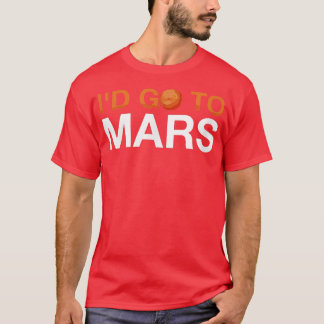 Planeta espacial Eu ia a Marte Astronauta T-Shirt