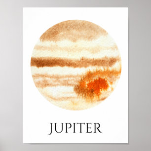 Planeta Júpiter Poster de Aquarela