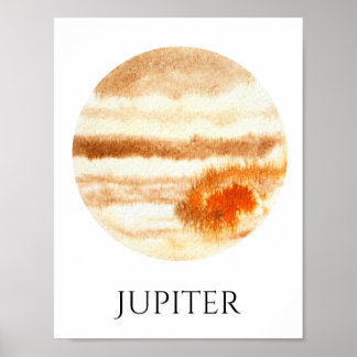Planeta Júpiter Poster de Aquarela