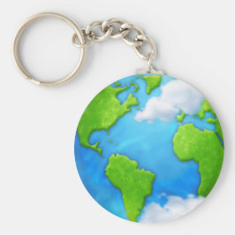 Planeta Terra e nuvens chaveiro