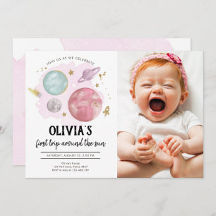 Planetas Externos Menina Primeiro Convite de Anive