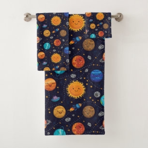 Planetas felizes Conjunto de Toalhas