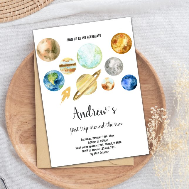 Planetas Galáxias Convites de Aniversário (Planets Galaxy Birthday Invitations)