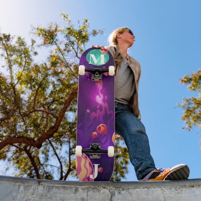Planets in Space Personalized Skateboard (Ao ar livre 1)
