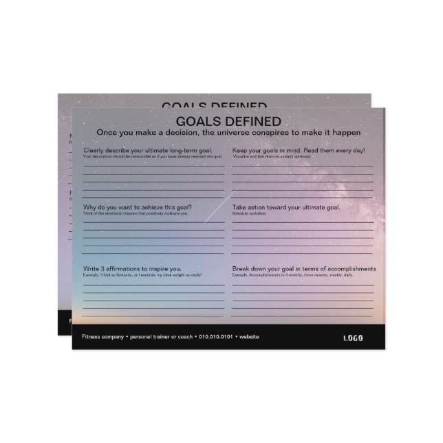 Planilha de Objetivos Definidos (Frente/Verso In Situ)