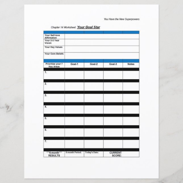 Planilha de Superpotência: Estrela de Meta (Verso)