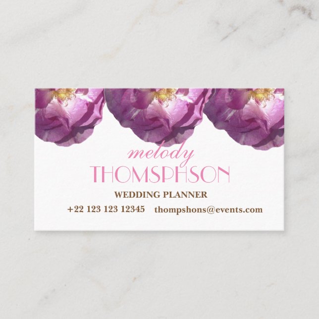 Planner de Casamento, Cartões de visitas Elegantes (Frente)