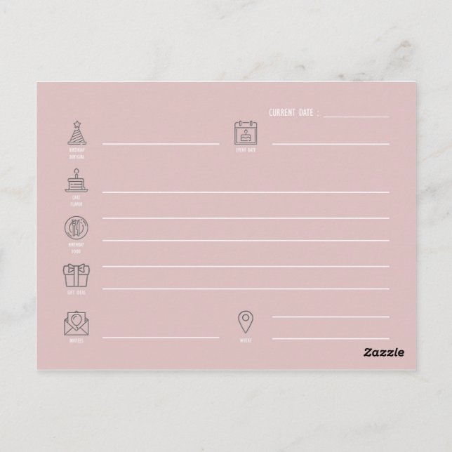 Plano de Aniversário : Cartão Postal (Verso)