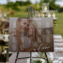 Plano de Assento de Casamento com Foto de Boas-Vin