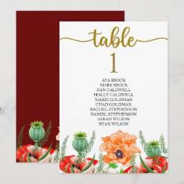 Plano de Assentos Cartão de Mesa Adorável Caligraf