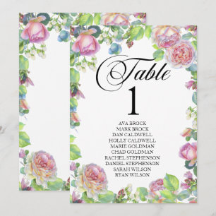 Plano de Assentos Cartão de Mesa Caligrafia Adoráv