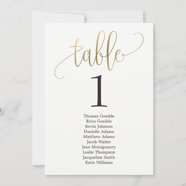 Plano de Assentos Cartão de Mesa Encantador Caligr (Frente)