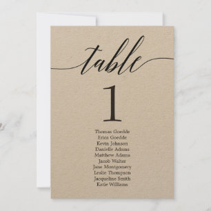 Plano de Assentos Cartão de Mesa Individual Modern