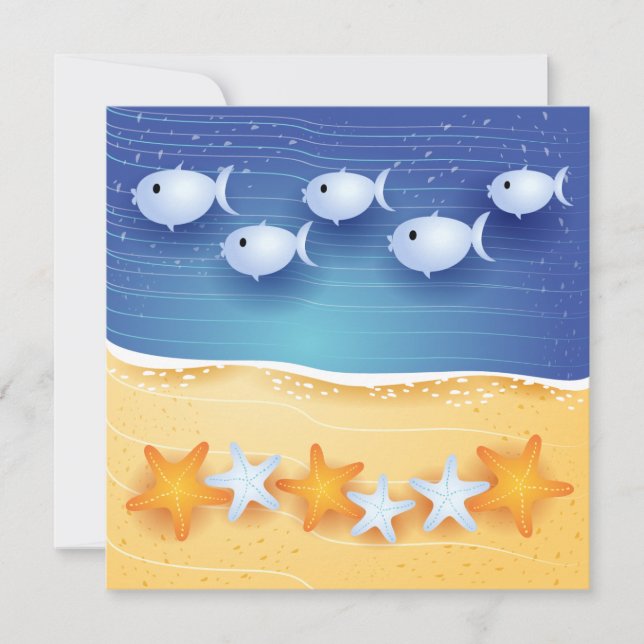 Plano de fundo da praia, convite (Frente)