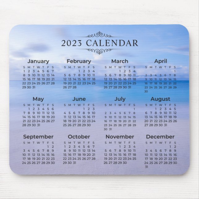 Plano de fundo do Calendar Beach 2023 | Mousepad (Frente)