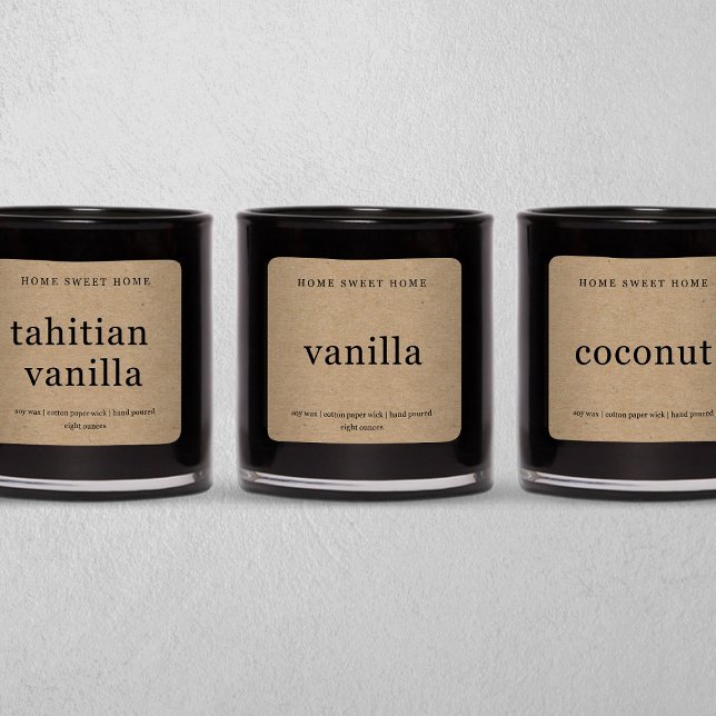 Plano de fundo Kraft Quadrado de Etiqueta de Velas (Criador carregado)