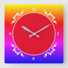 Plano De Fundo Vermelho E Relógio Com Várias Cores