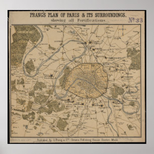 Planos de Vintage em Paris, França Impressão de 