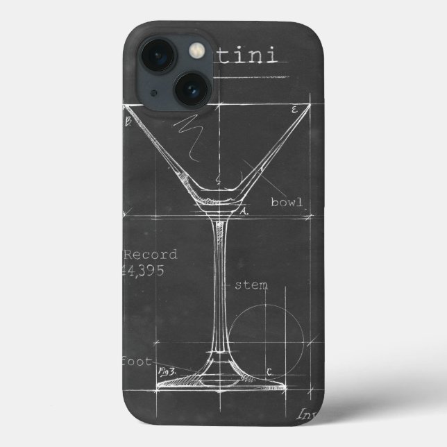 Planta de vidro preto e branco da Martini (Verso)