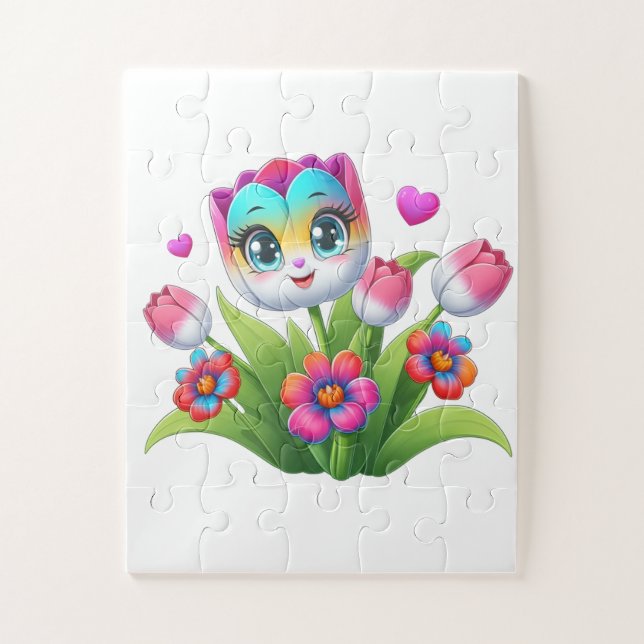 🌸🪴Planta Floral – Quebra-cabeça Botânico Calmo d (Vertical)