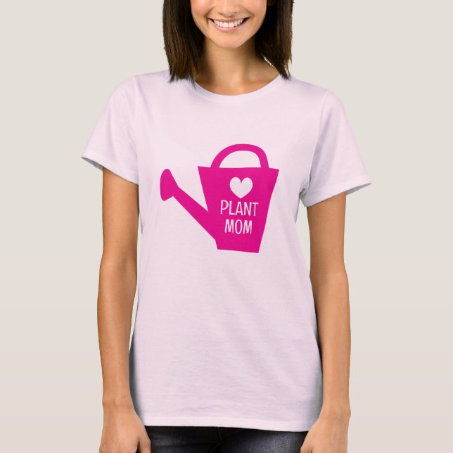 Planta Mãe T-Shirt com um belo jarro rosa (Frente)