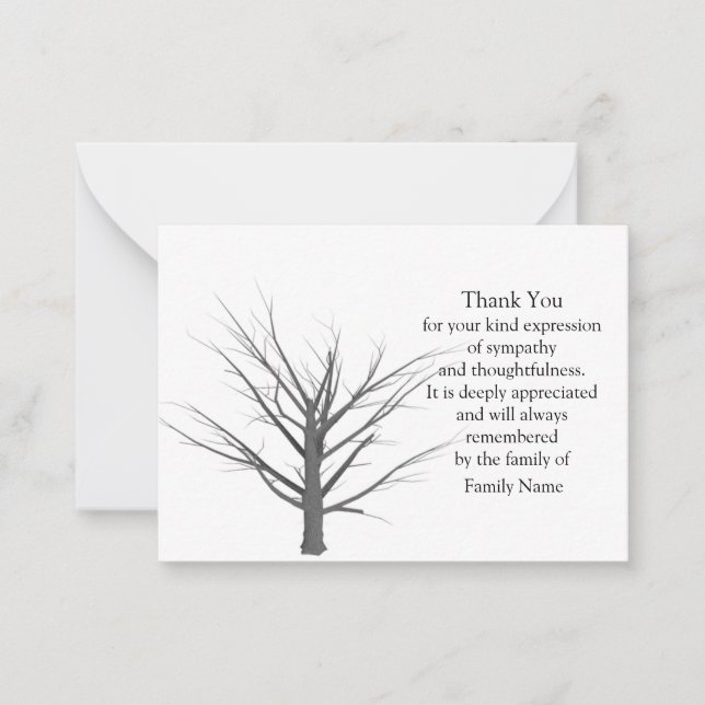 Planta morto Após Funeral Obrigado Cartões (Frente)