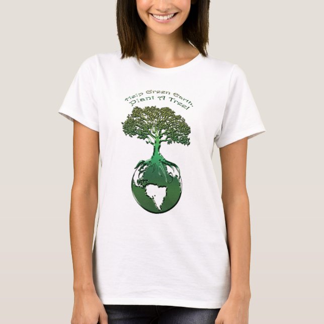 PLANTA Uma Camisa Do Dia Da Terra Da Ecologia Da Á (Frente)