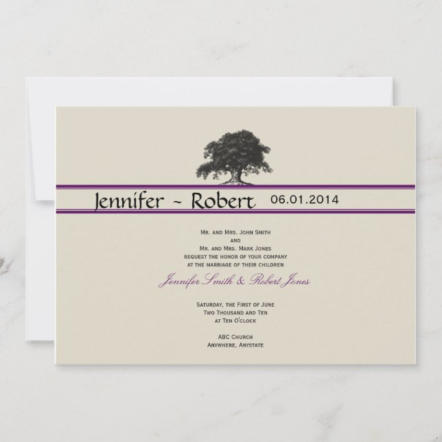 Plantação de Árvore de Carvalho em Convite para Ca (Frente)