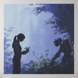 Plantar amanhã juntos - Poster Solarpunk