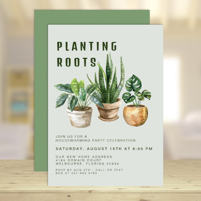 Plantas Convite de festas de aquecimento doméstico (Houseplants Housewarming Party Invite)