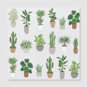 Plantas de casa, padrão de desenho vintage