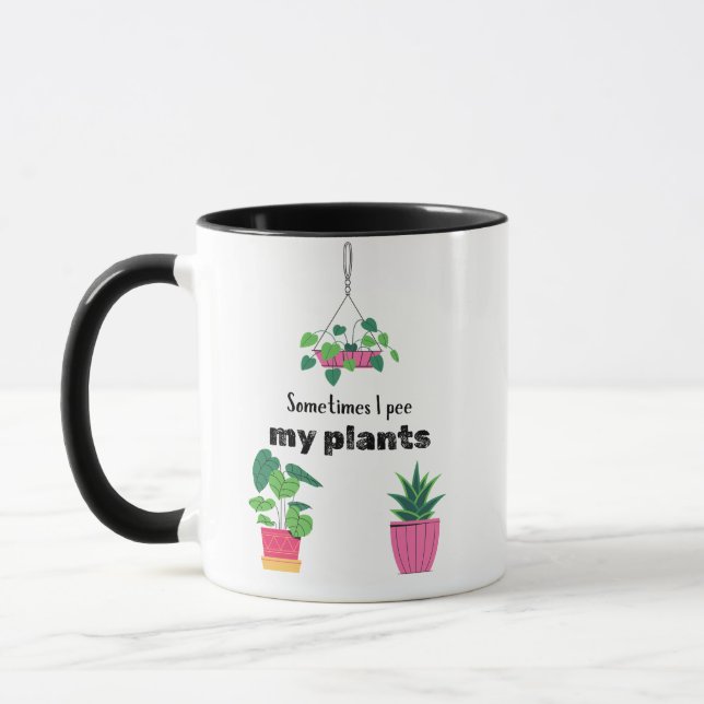 Plantas flores presentes engraçados na caneca de c (Esquerda)