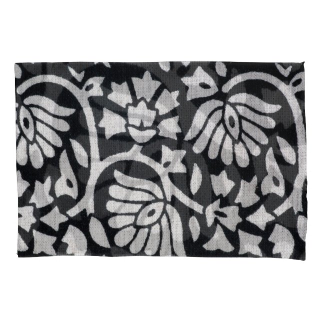 Plantas, flores, toalha de abstrato preto-branco. (Frente)