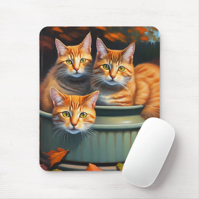 Plantas Potes Ginger Cats, Mousepad (Com mouse)