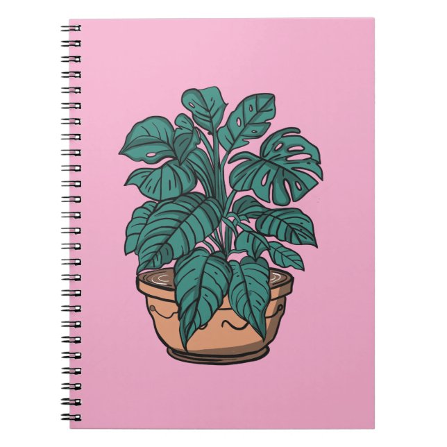 Plantas tropicais em vasos para cadernos de interi (Frente)