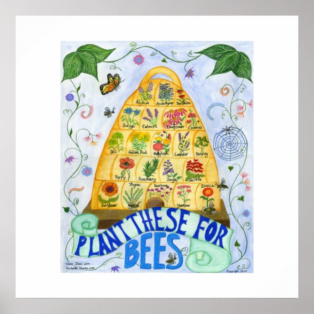Plante Estes Para Abelhas Poster (Frente)