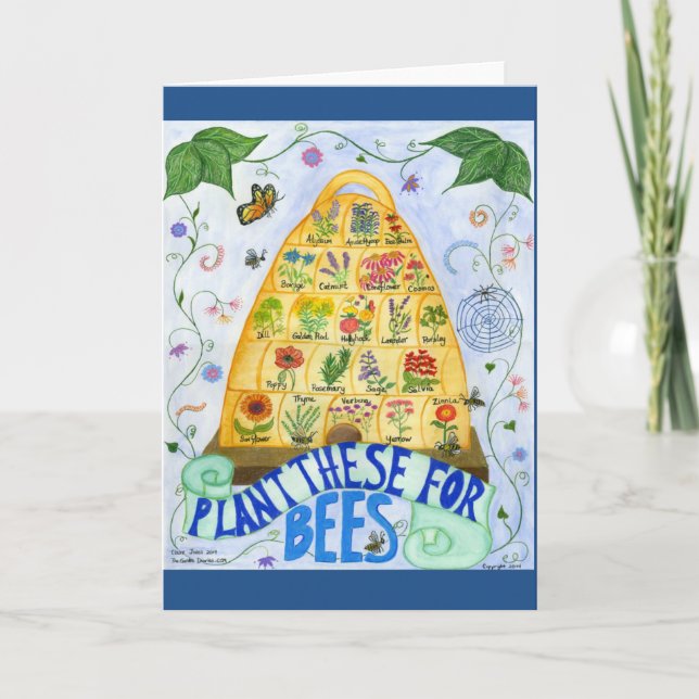 Plante Estes Para Cartão De Saudação De Abelhas (Frente)