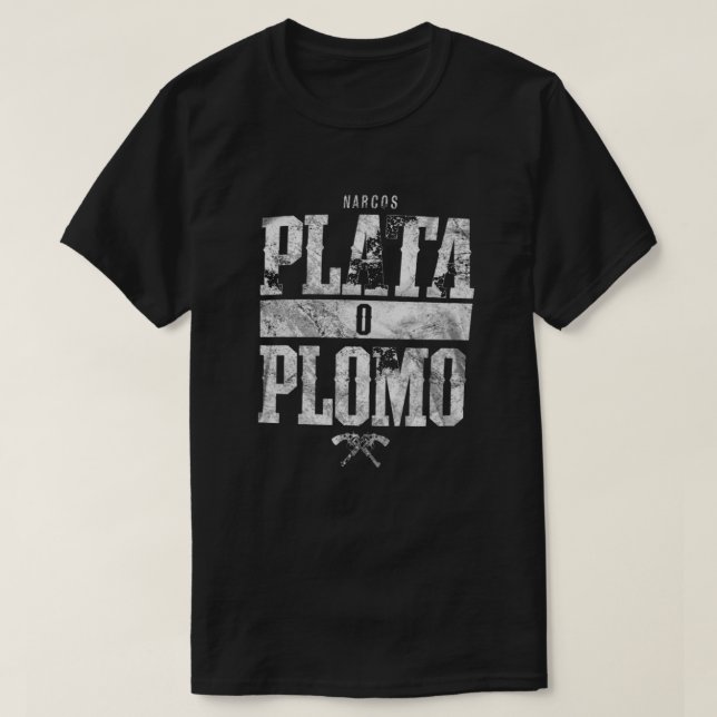 PLATA O PLOMO MERCH T-Shirt essencial.png (Frente do Design)