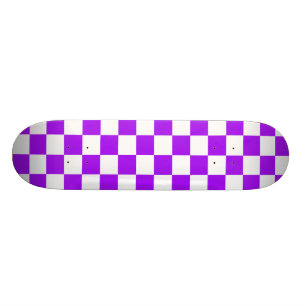 Plataforma Checkered preta & branca roxa do skate