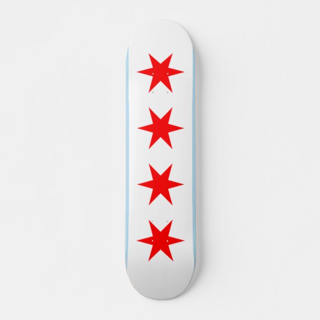 Plataforma do skate da bandeira de Chicago (Frente)