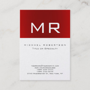 Platinum Monogramas Red Strike Cartão de visita