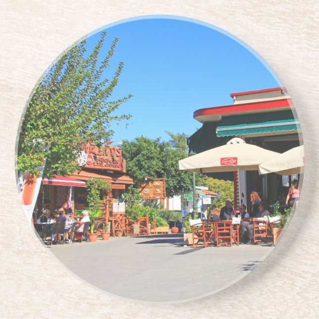 Plaza com cafés na Grécia, Porta copos (Frente)